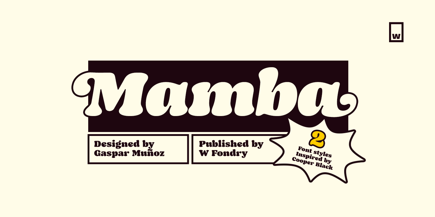Пример шрифта Mamba